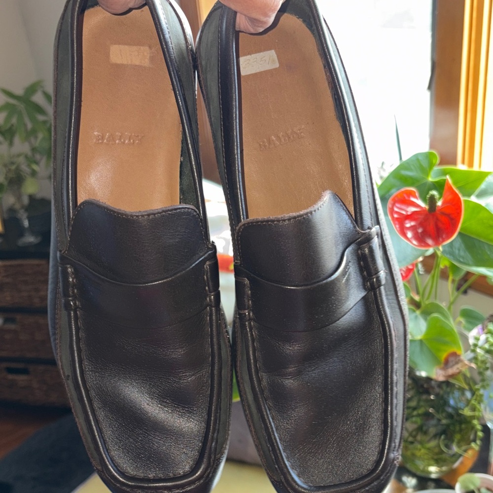 Bally Men's Dark Brown Leather Slip-Ons